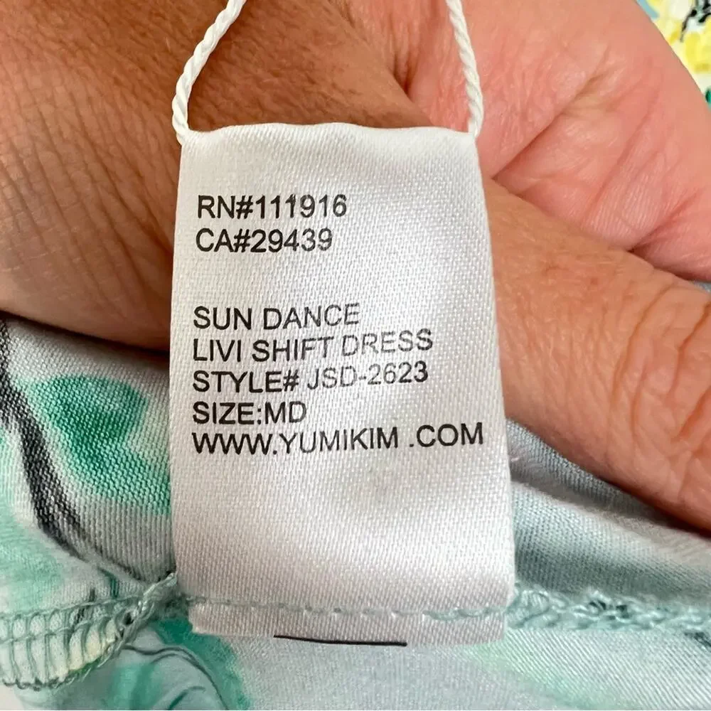 NWT Yumi Kim Sun Dance Livi T-Shirt Dress sz M Blue Floral Mini Stretch Comfy